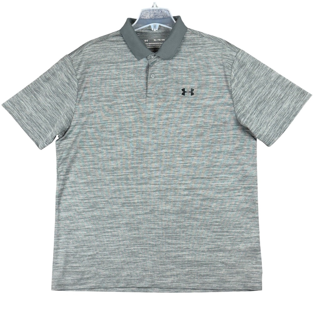 Under Armour Men's XL Performance Polo 2.0 Steel Gray Textured Shirt Athletic